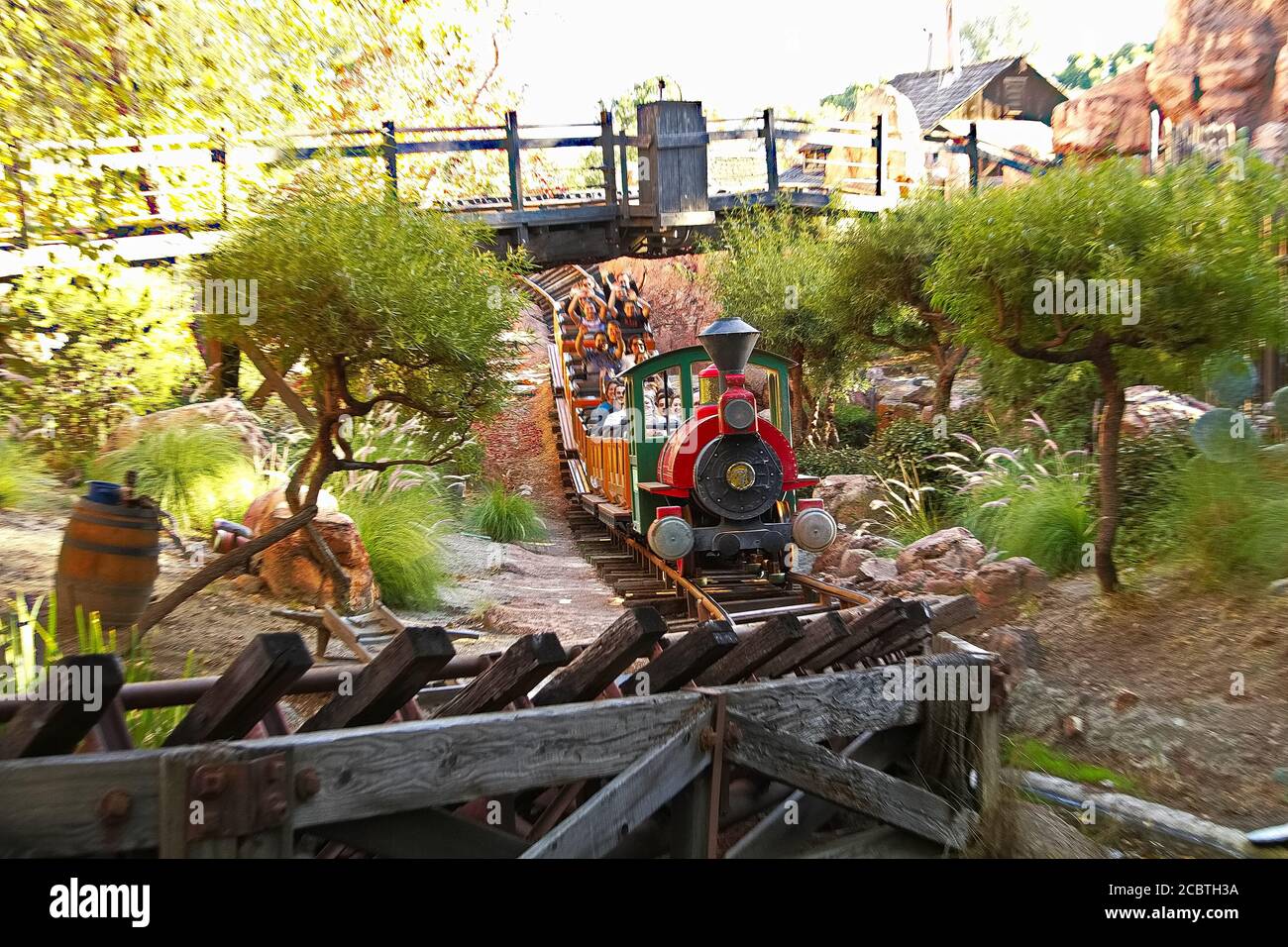 View of the Big Thunder Mountain Railroad ride at the Disneyland Park